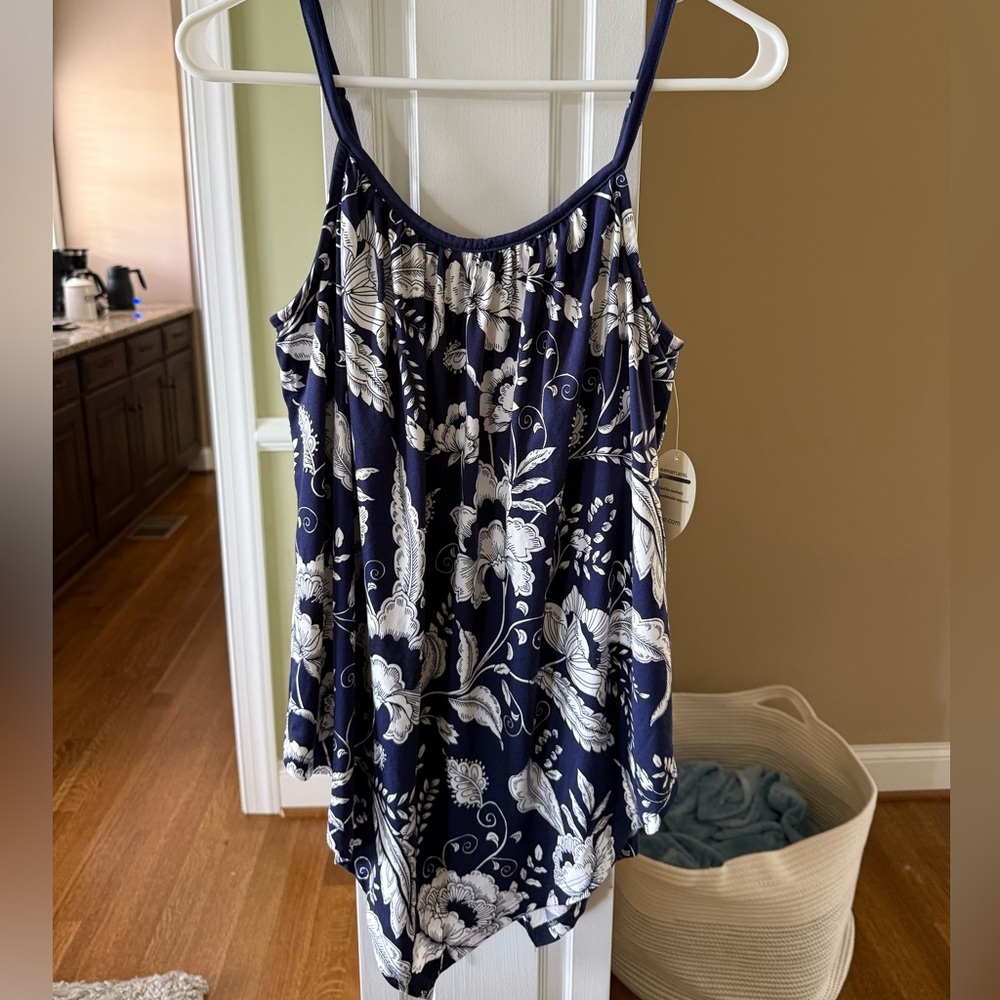 Floral Navy and White Women's PJ Set
